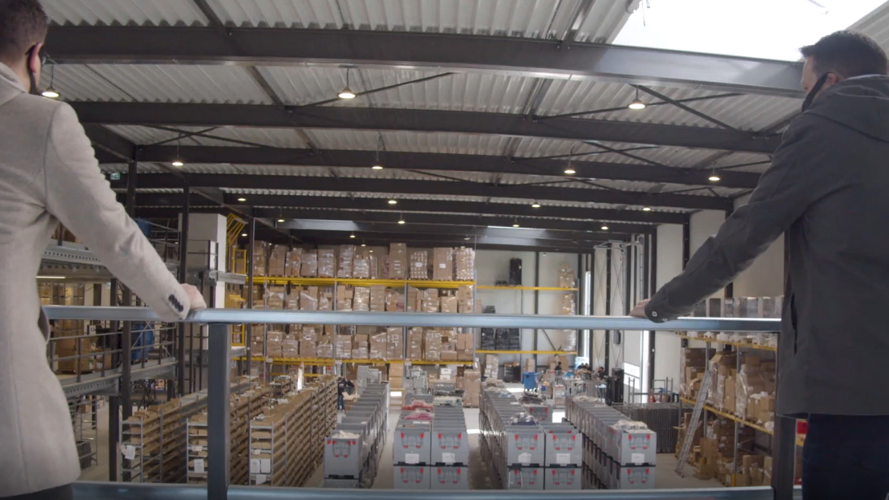 Marcel (L) and Bas (R) overlooking the newly relocated warehouse.